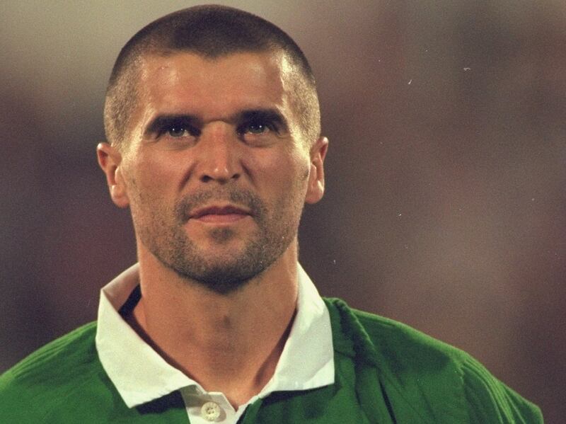 Roy Keane ahead of the World Cup qualifier against Portugal in Lisbon in October 2000. Photograph: Nuno Correia/Allsport