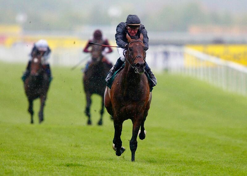Hawk Wing ridden by Mick Kinane wins the Juddmonte Lockinge Stakes at Newbury in 2003. Photograph: Phil Cole/Getty Images
