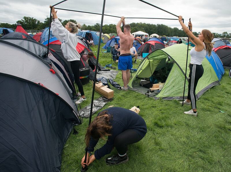Electric Picnic 2018: setting up in one of the campsites. Photograph: Dave Meehan