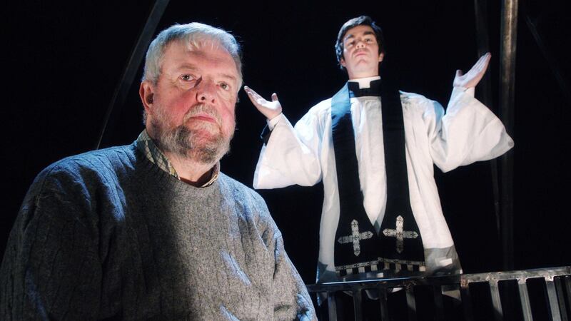 Seán McCarthy with actor Malcolm Adams at the Half Moon Theatre in Cork ahead of the 2007 premiere of McCarthy’s play, Father Mathew. Photograph: Daragh Mac Sweeney/Provision