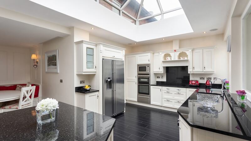 Kitchen with lantern rooflight