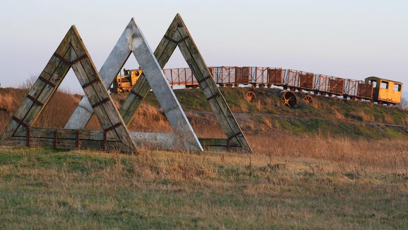 Sky Train by Michael Bulfin and 60 Degrees by Kevin O’Dwyer in Lough Boora, Co Offaly