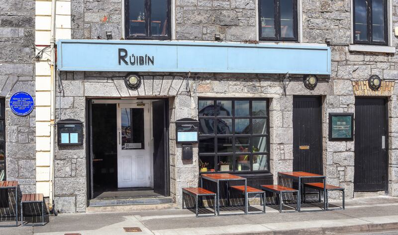 Rúibín looks out on to the port in Galway city. Photograph: Joe O’Shaughnessy