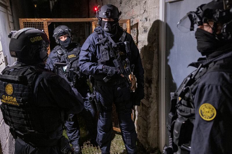 The Armed Support Unit during their shift in Dublin. Photograph: Chris Maddaloni