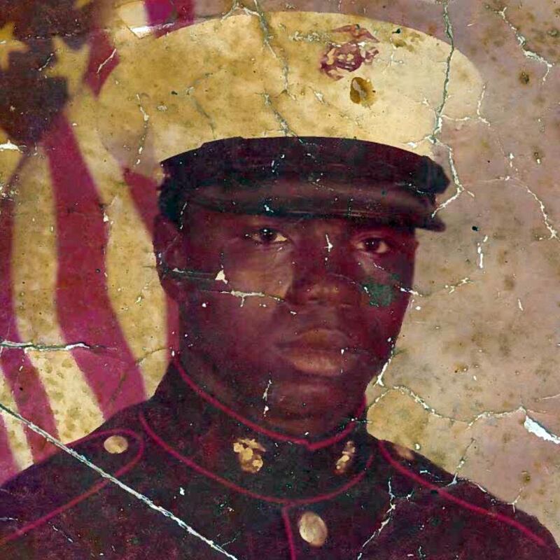 Broadwater served in the Marine Corps and was discharged after an injury. Photograph: United States Marine Corps via The New York Times
