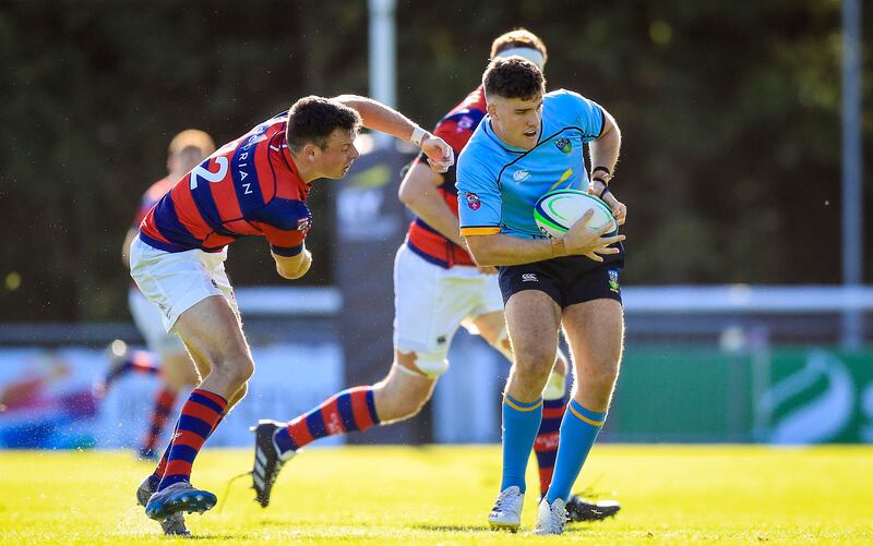 Ben Brownlee's footwork at times caused problems for the Clontarf defence. Photograph: Evan Treacy/Inpho

