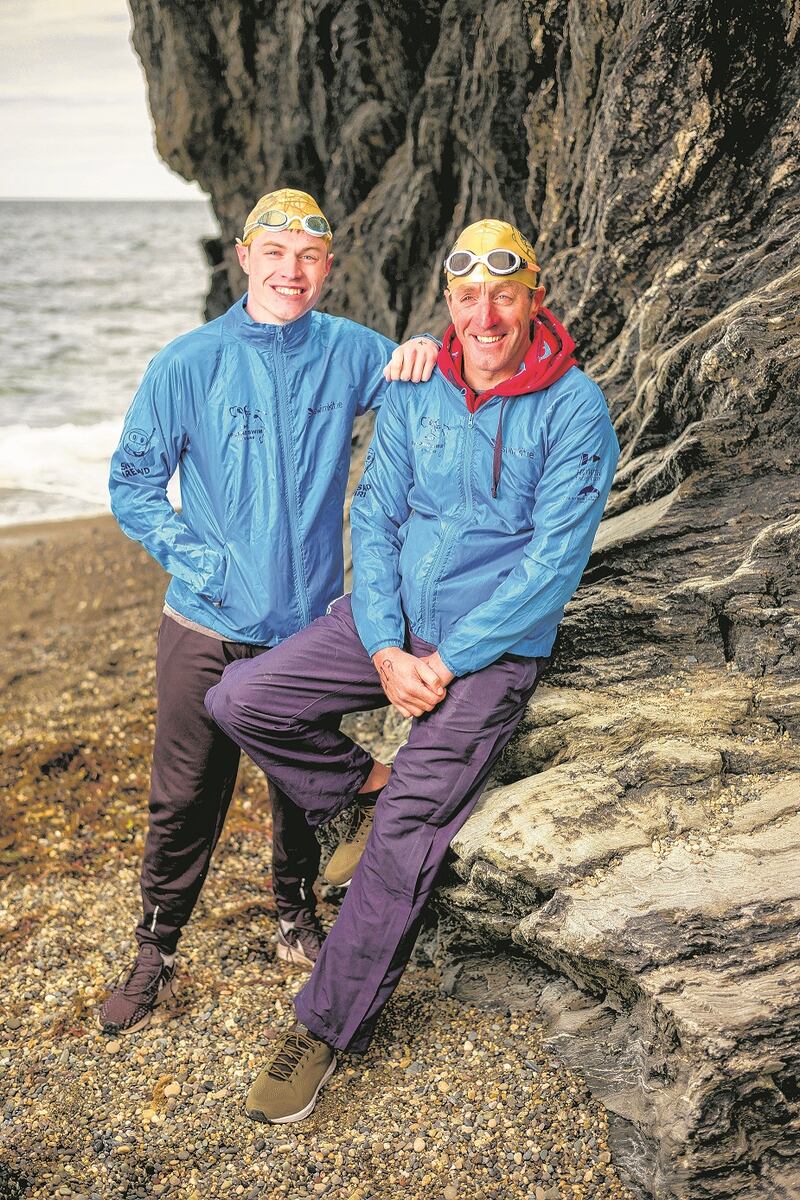 Brian Nolan, 49, 20+ Liffeys, Seán Nolan, 22, 3 Liffeys, both Clontarf SC: 'My favourite memory is a year I didn't swim, running down after Seán to see him finish in the top 10'