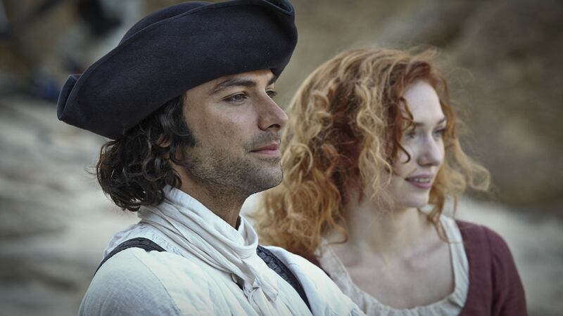 ‘Poldark’ starring Aidan Turner and Eleanor Tomlinson, filmed in Cornwall for the BBC.