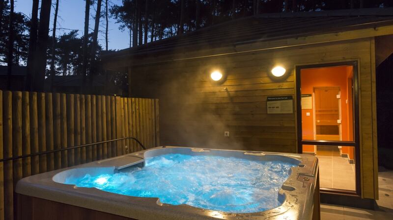 The four-bedroom lodges come with their own private hot tubs.
