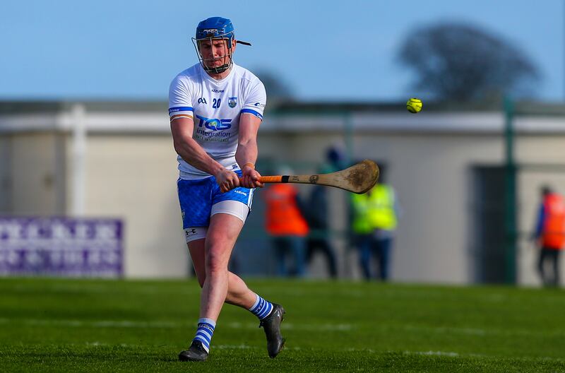 Waterford's Austin Gleeson strikes a free during the Allianz Hurling League Division 1 Group B game against Antrim in Fraher Field, Waterford in February. Photograph: Ken Sutton/Inpho