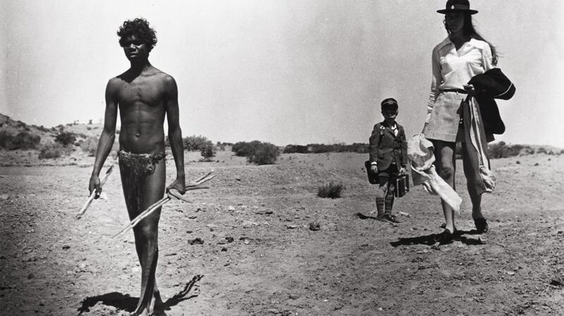 David Gulpilil in Walkabout, 1971, with Jenny Agutter and Luc Roeg. Photograph: Max Raab/Si Litvanoff/Kobal/Rex/Shutterstock