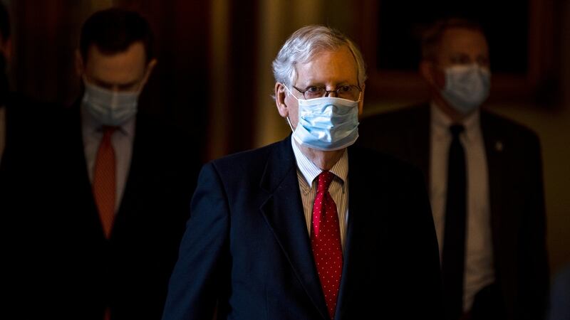 Senate majority leader Mitch McConnell. Photograph: Samuel Corum/The New York Times