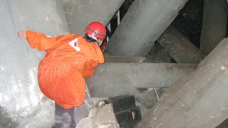 An extraordinary population of microbes has been discovered trapped in crystal in a volcanically heated Mexican cave system. Photograph: Penelope Boston/PA Wire