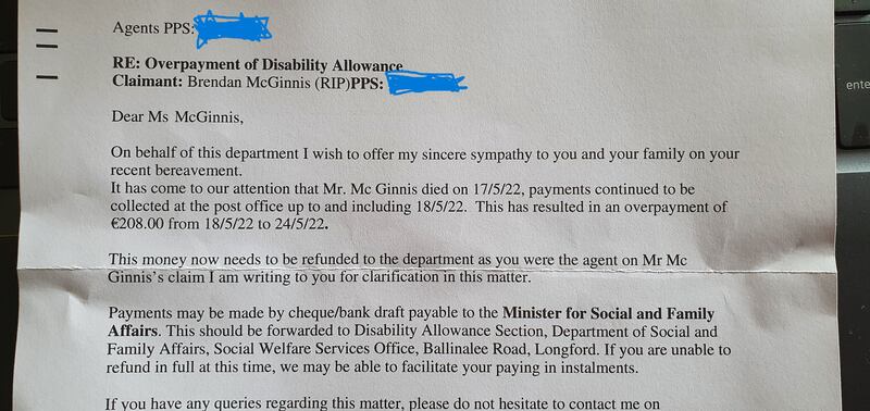 The letter received by Tracy on Friday, June 10th, 2022.