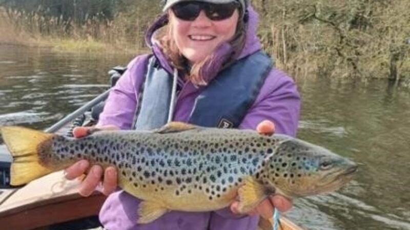 Marking International Women’s Day on Sheelin – Nadia with a lovely early season trout.