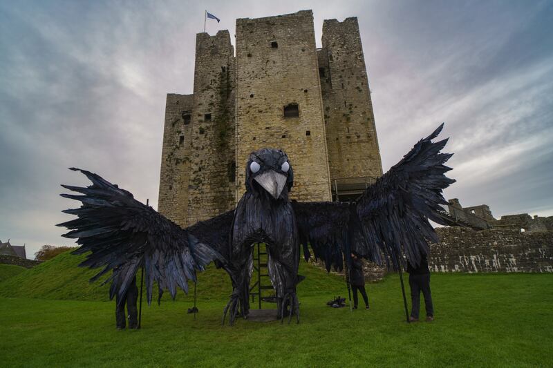 The win coincides with the Púca Festival this weekend. Photo of The Morrigan, a large-scale puppet representing the ancient Irish goddess of war, which is on display at Trim Castle, with free performances at 6pm daily Saturday 29th to Monday 31st October 31st. Photo: Barry Cronin