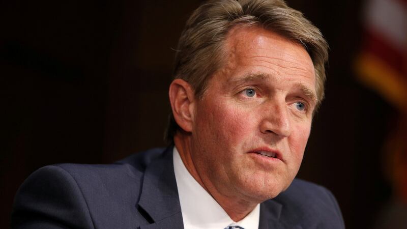 File image of  US senator Jeff Flake on Capitol Hill in Washington, DC, US. Photograph: Joshua Roberts/Reuters