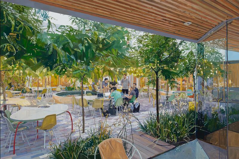 Co-Workers (Second Home) by Colin Martin. Oil on canvas