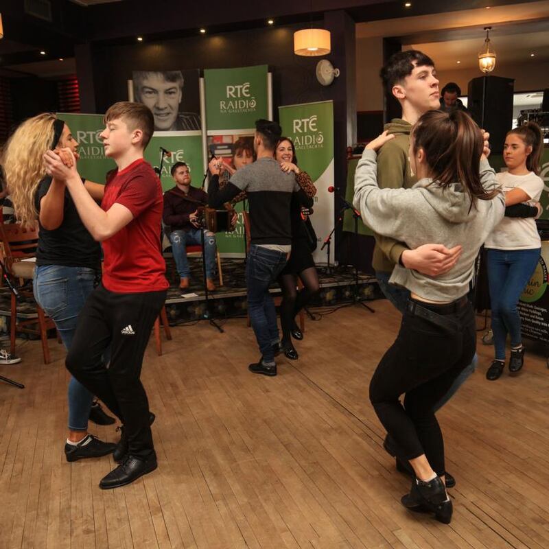All Ireland Champion Set Dancers from Spa GAA Club performing on RTÉ Raidió na Gaeltachta. Photograph: Valerie O’Sullivan
