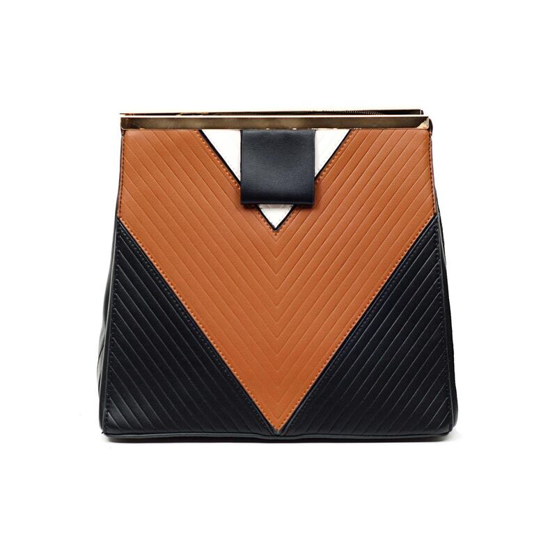 Geometric black and brown bag €55 from Om Diva, Drury Street, Dublin
