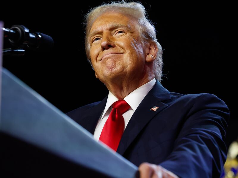 US president-elect Donald Trump at the Palm Beach Convention Centre. Photograph: Chip Somodevilla/Getty Images