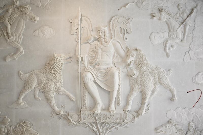 Odin with two wolves Geri and Freki in plaster at Castle Freke, west Cork.
Photograph: Daragh Mc Sweeney/Provision