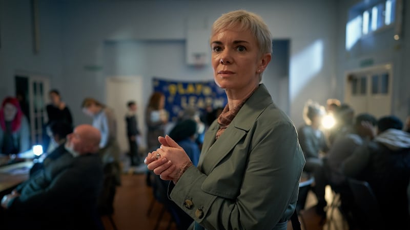Victoria Hamilton as the prime minister’s chief advisor, Anna Marshall, in Sky One’s Cobra