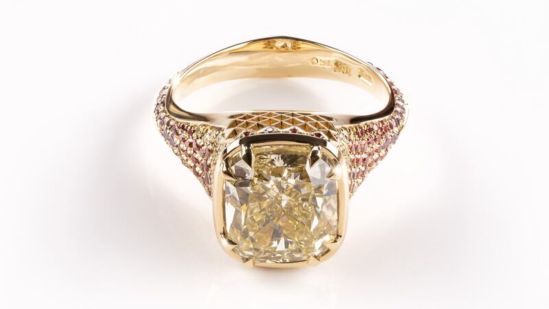 A redesign using a 5.7carat yellow diamond by Nigel O'Reilly