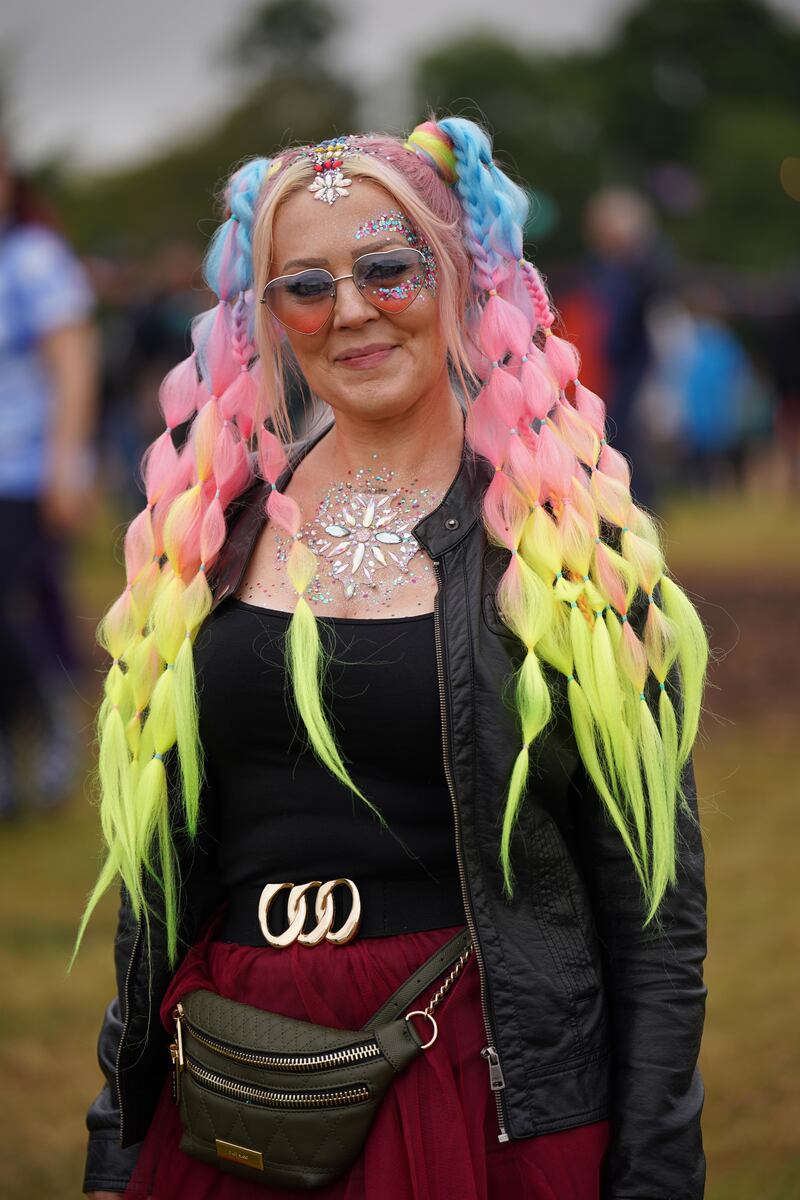 Colourful festivalgoer at Electric Picnic in Stradbally, Co Laois. Photograph: Niall Carson/PA