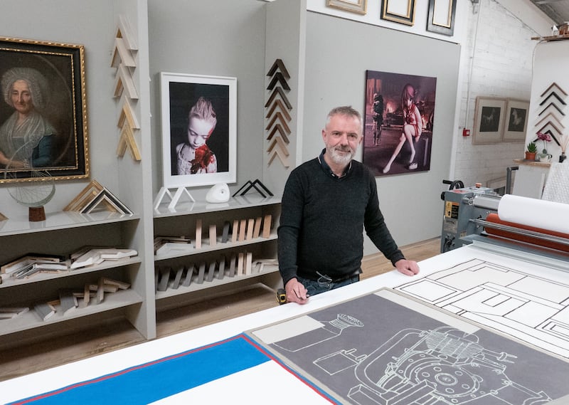 “We still have regular glass but mostly use AR70, which is anti-reflective with 70-per-cent UV blocking,” says Kirwan. Photograph: Artisan Frames