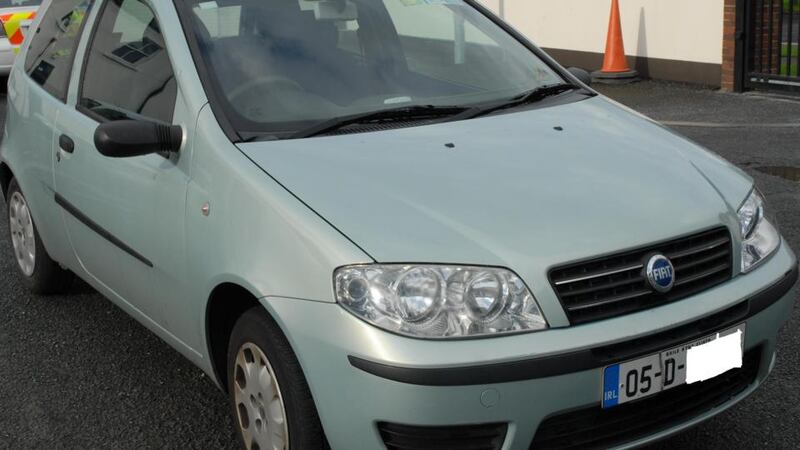 A handout photo issued by the Garda press office of Elaine O’Hara’s Fiat Punto with 05-D registration. The turquoise car  was found at Shanganagh Cemetery on Friday August 24th, 2012