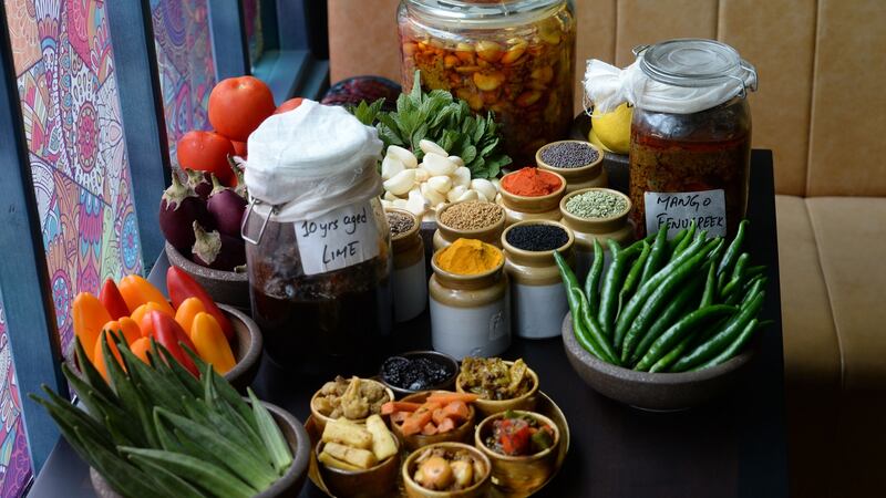 Aged lime, mango and garlic pickles at Pickle restaurant, 43 Camden Street Lower, Dublin 2. Photograph: Alan Betson