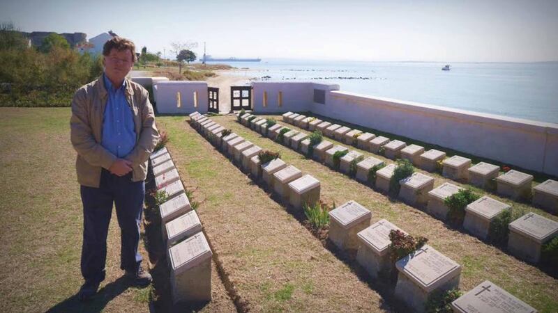 RTÉ’s David Davin-Power at a war memorial in Gallipoli, Turkey. Photograph: RTÉ