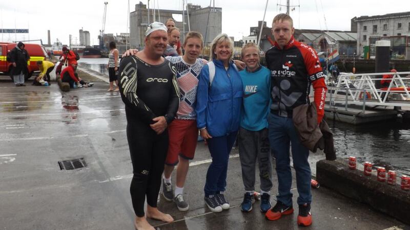 The Mintern family. Declan, James, Jackie, Seán and Chris. Photograph: Barry Roche.