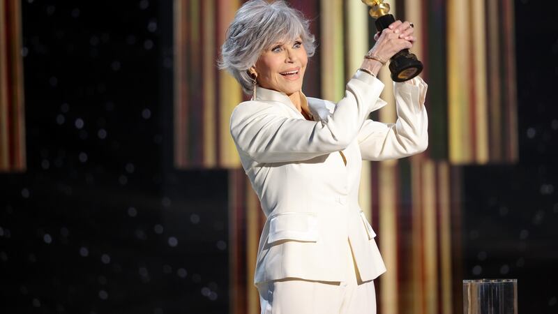 Jane Fonda accepts the Cecil B. DeMille Award onstage at the 78th Annual Golden Globe Awards held at The Beverly Hilton in Beverly Hills, California. Photograph:  Rich Polk/NBCUniversal/NBCU Photo Bank via Getty Images