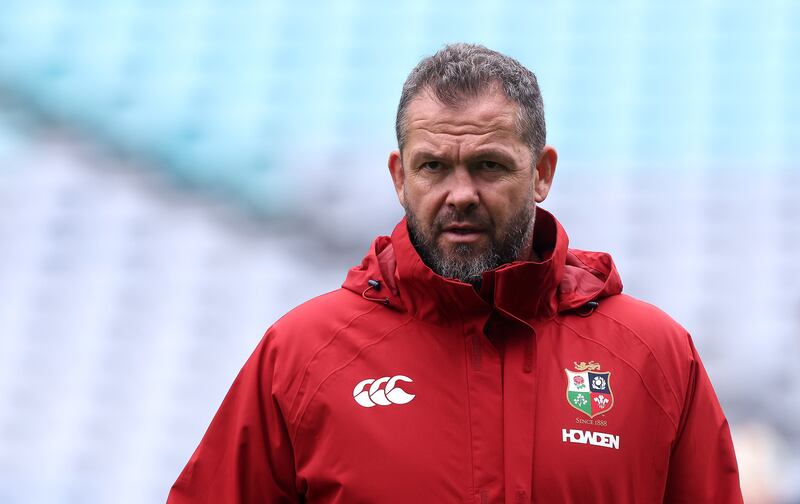 Lions head coach Andy Farrell during Friday's captain's run. Photograph: David Rogers/Getty Images
