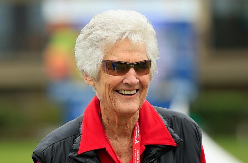Golf legend Kathy Whitworth waits on the first tee during the Volunteers of America Texas Shootout at Las Colinas Country Club. Photograph: Scott Halleran/Getty Images