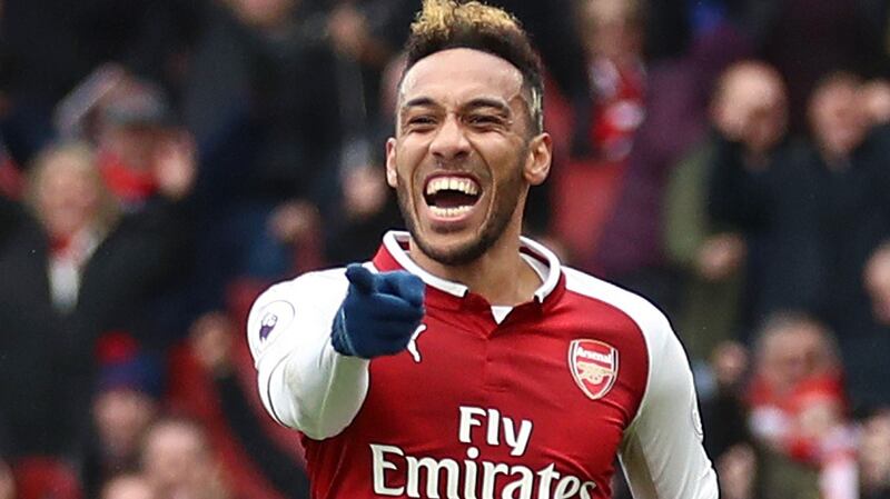 Pierre-Emerick Aubameyang scored Arsenal’s first against Southampton. Photograph: Tim Goode/PA