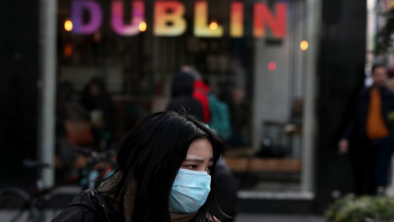 A woman in Dublin’s city centre. Photograph: Brian Lawless/PA Wire