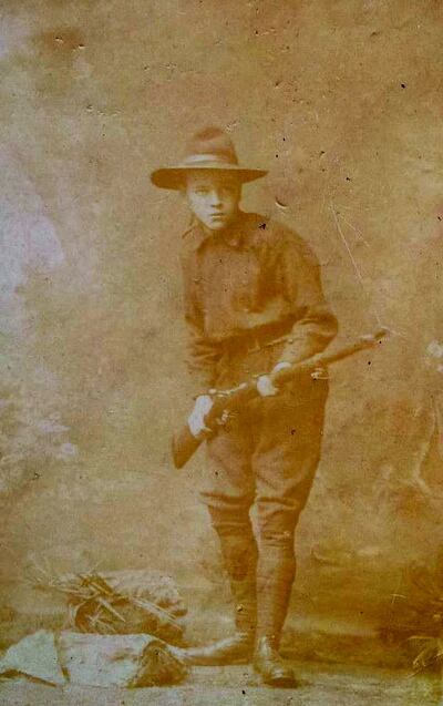 Simon Lydiard’s grandfather Louis Marié in Na Fianna uniform circa 1915. Photograph: Eamon Murphy/fiannaeireannhistory.wordpress.com