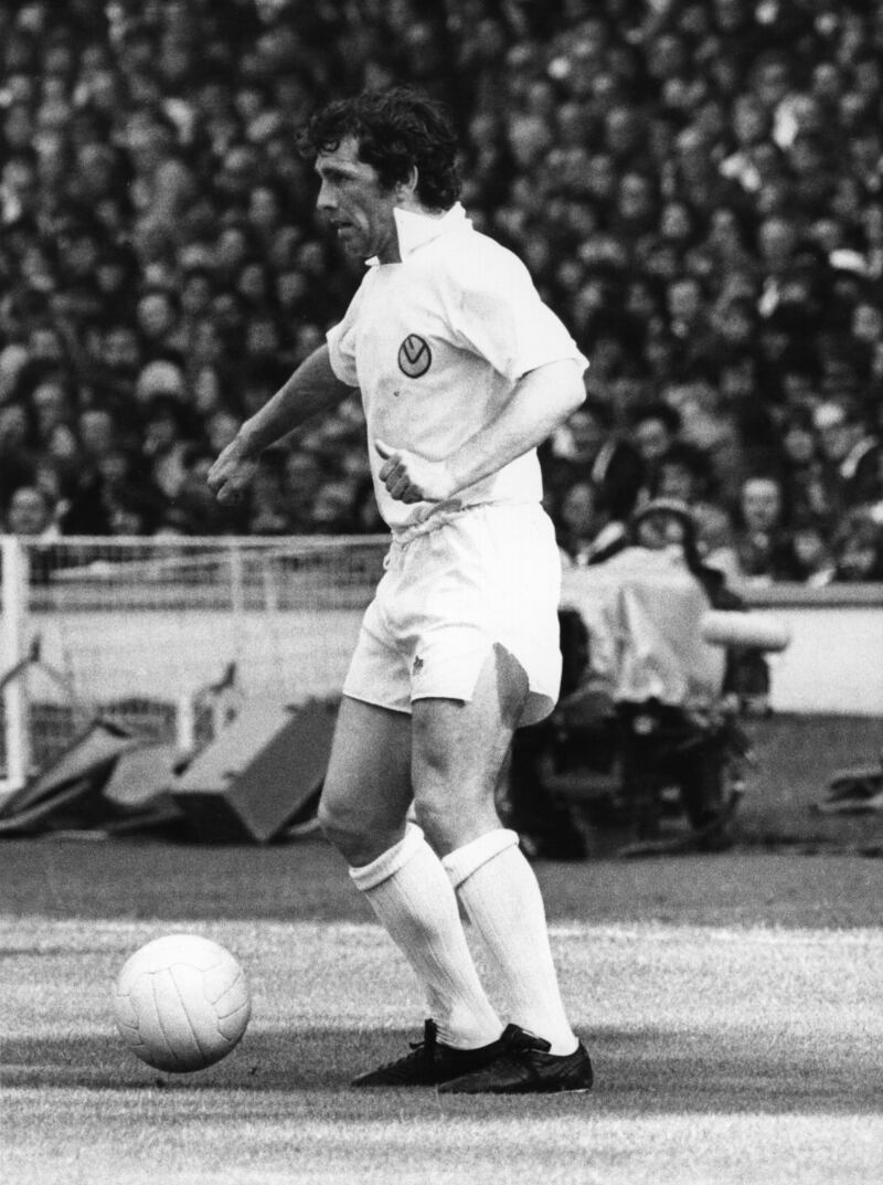 Johnny Giles in action for Leeds in 1974. Photograph: Allsport Hulton/Archive