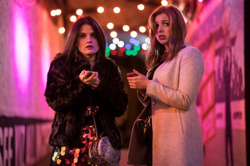 Nika McGuigan (Danielle) and Seána Kerslake (Aisling): another night locked... and locked out. Photograph: RTE