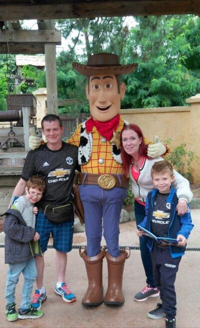 Leigh and her husband Mark, with sons Tristan and Bradley.