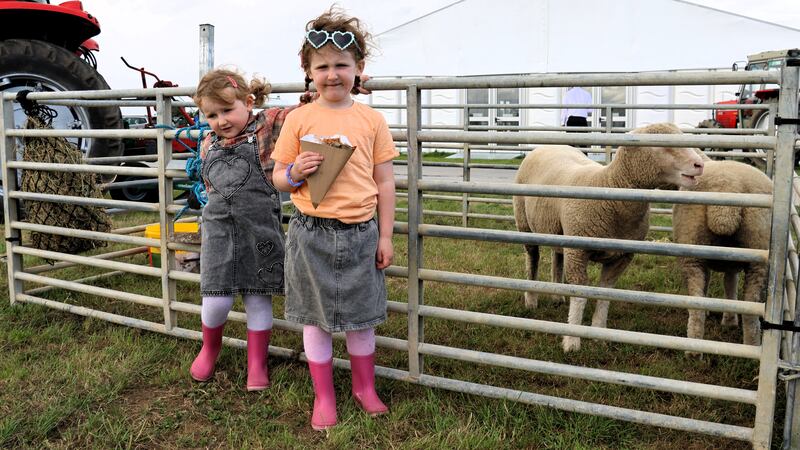 Sadie and Maeve Sheeran at today's event in Screggan outside Tullamore, Co Offaly. 