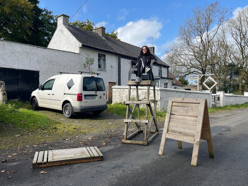 Visual-arts curator Sara Damaris Muthi at the farmhouse. Photograph: Carl Giffney