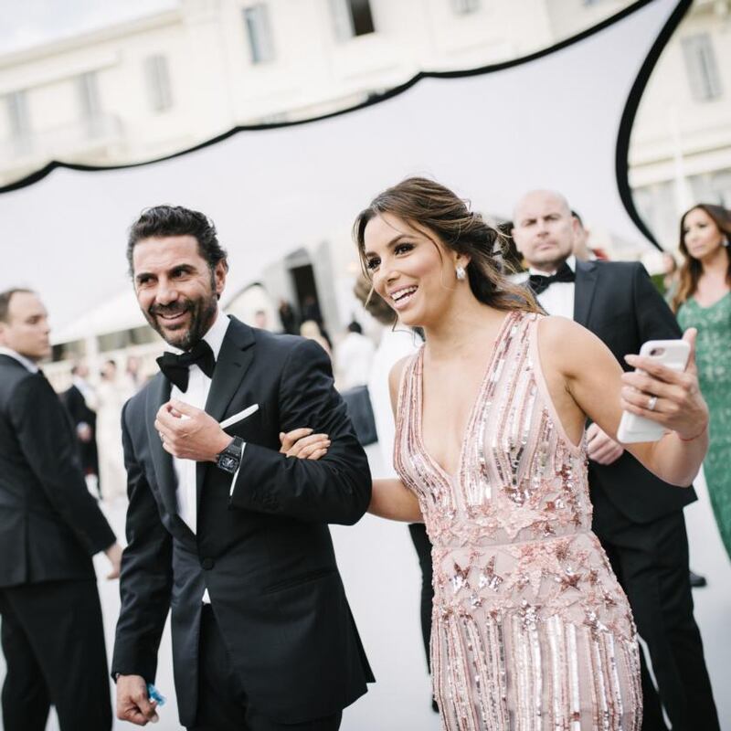 Eva Longoria: the actor with her husband, José Bastón, in Cannes in 2017. Photograph: Gareth Cattermole/Getty