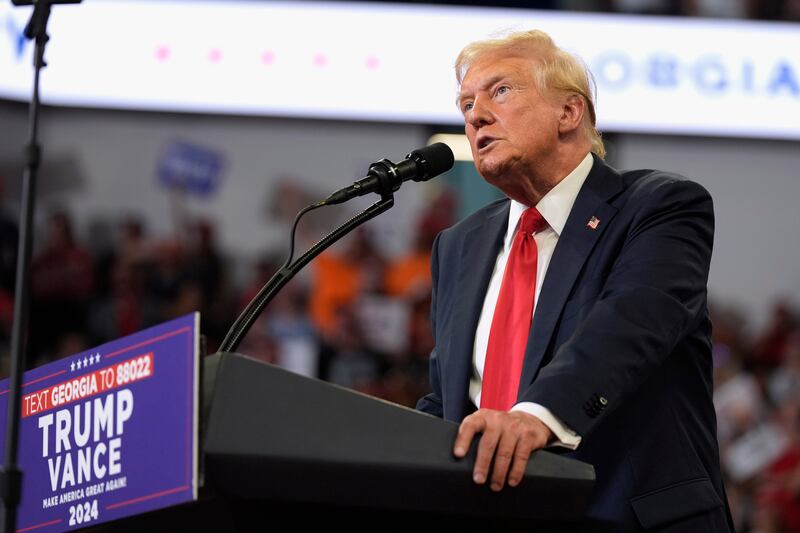 Donald Trump has already gone on the personal attack against Kamala Harris. Photograph: John Bazemore/AP