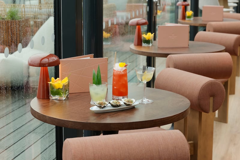 Khanom Chan, Umami Kintsugi and Petrichor cocktails with Flaggy Shore oysters