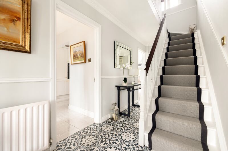 Highfield House: the front door opens on to a smart tiled hallway. Photograph: Andrew Nolan Photography