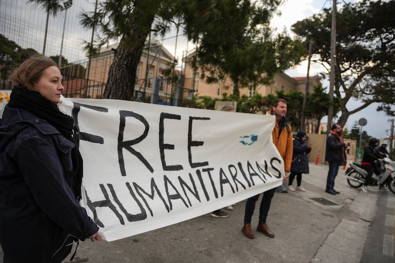 The defendants deny all charges and say all they did was help rescue people in danger. Photograph: Panagiotis Balaskas/AP
